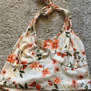 Floral Halter Neck Women Top
